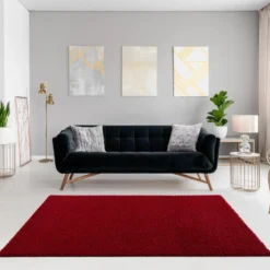 Loca Shaggy Vloerkleed Hoogpolig Rood - 200x290 CM