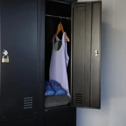 Lockerkast Zwart - 90x185 cm - 6 lockers