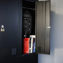 Lockerkast Zwart - 60x185 cm - 4 lockers
