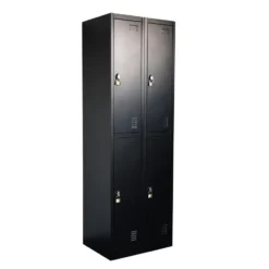 Lockerkast Zwart - 60x185 cm - 4 lockers