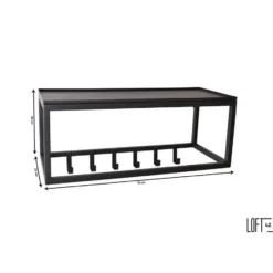 LOFT42 Blacky Kapstok - Zwart – Metaal – 6 haken