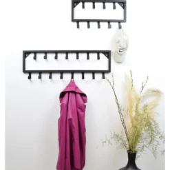 LOFT42 Bono Small Kapstok - Zwart – Metaal – 9 haken - 50x26x4