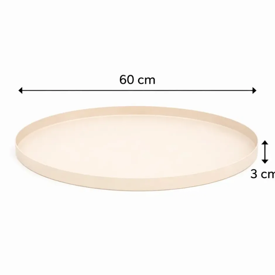 LOFT42 Brew Metalen rond Dienblad – Beige – 60x60