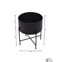 LOFT42 Flora Plantenbak Rond - Metaal - Mat Zwart - Ø40