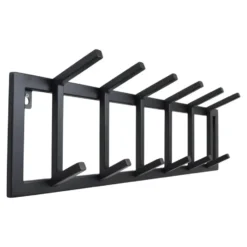 LOFT42 Kapstok Jaimy Single - Zwart – Metaal – 6 dubbele haken - 80x24x12