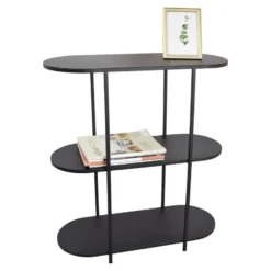 LOFT42 Oval Sidetable - Zwart - metaal - 77x70x30