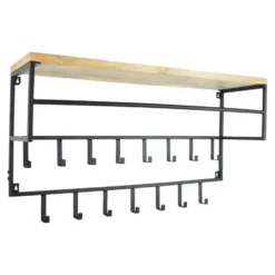 LOFT42 Petri XL Kapstok - 15 haken - Metaal - Zwart - 100x105x30