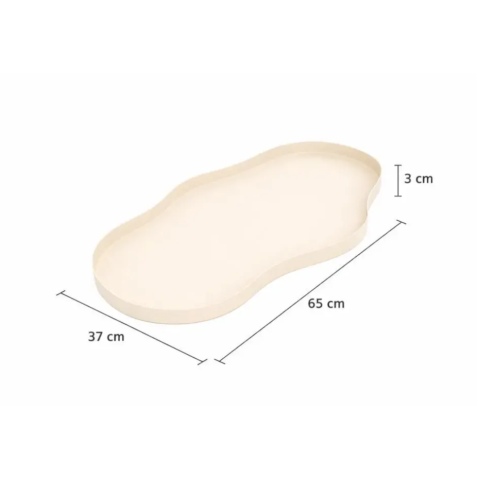LOFT42 Serva Metalen Dienblad – Beige – 65x37
