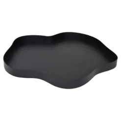 LOFT42 Serva Organisch Metalen Dienblad – Zwart – Ø40 cm