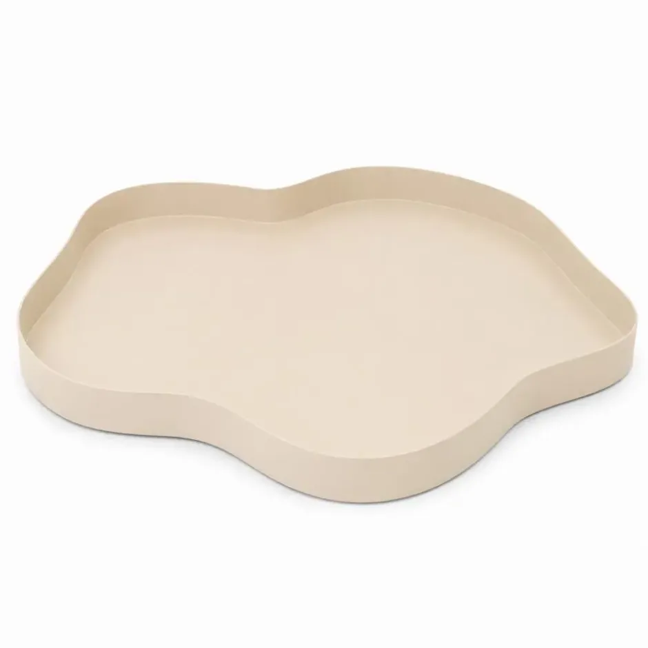 LOFT42 Serva Organisch Metalen Dienblad – Beige – Ø40 cm