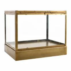 LOFT42 Showy Glazen Display Box Antiek Messing - Metaal - (27x30x20)