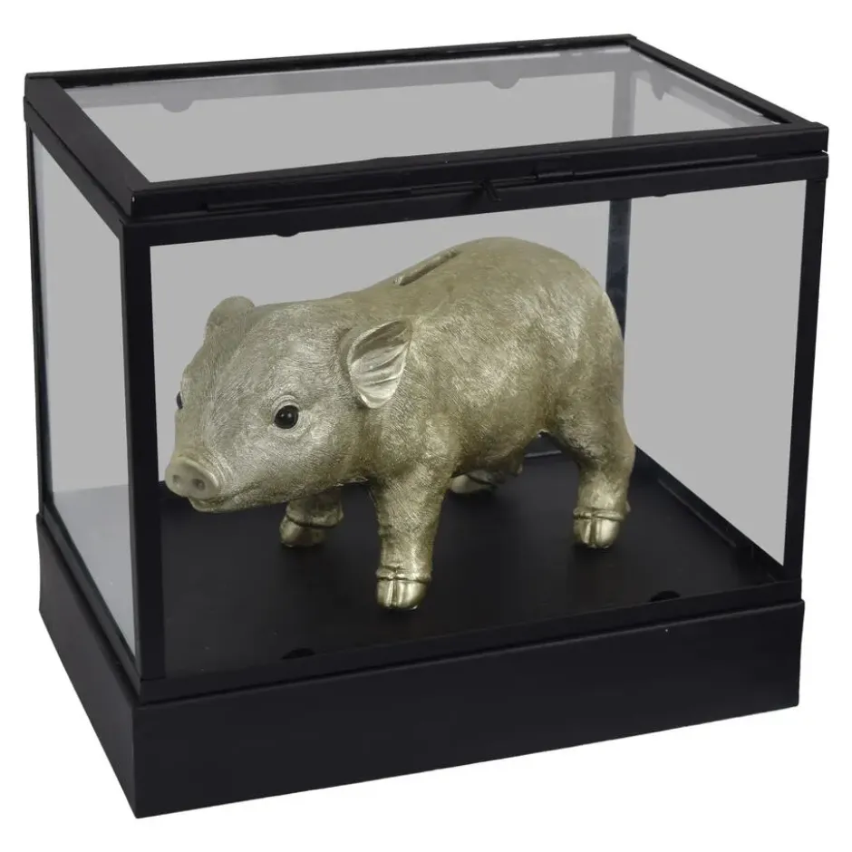 LOFT42 Showy Glazen Display Box Zwart - Metaal - (27x30x20)