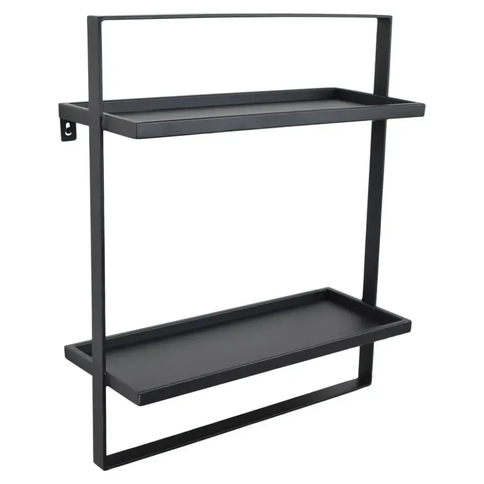 LOFT42 Wandrek Dymo - Zwart – Metaal – 60x50x15