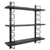 LOFT42 Wandrek Zwart - Mangohout – Metaal - 64x13x74