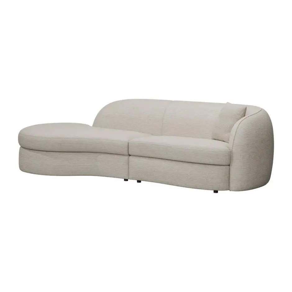Loungebank Enzio links - stof Wandy - champagne