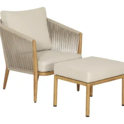 Loungestoel Bandol met voetenbankje - beige