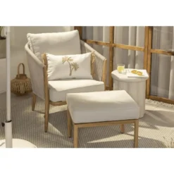Loungestoel Bandol met voetenbankje - beige