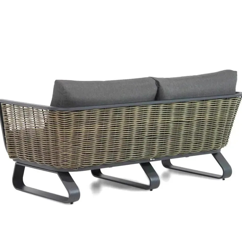 Lounge Tuinbank 2,5-zits Aluminium/wicker Grijs-antraciet Santika Furniture