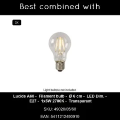 Lucide ALICENT Hanglamp - Mat Goud / Messing