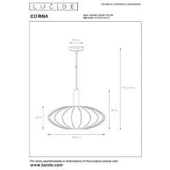 Lucide CORINA Hanglamp - Beige