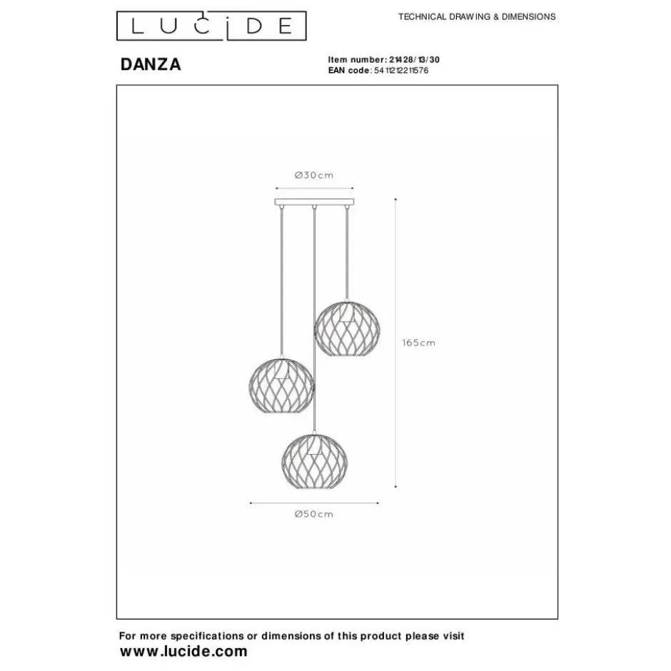Lucide DANZA Hanglamp - Zwart