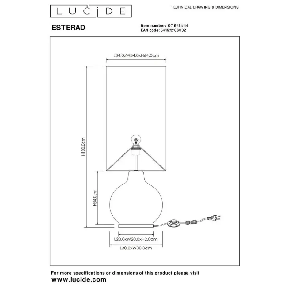 Lucide ESTERAD Vloerlamp - Okergeel