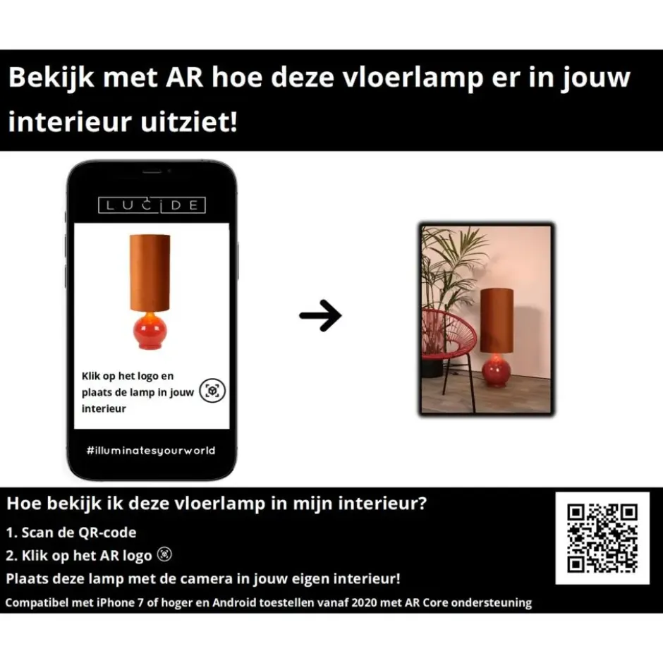 Lucide ESTERAD Vloerlamp - Oranje