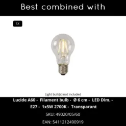 Lucide FIRMIN Hanglamp - Mat Goud / Messing
