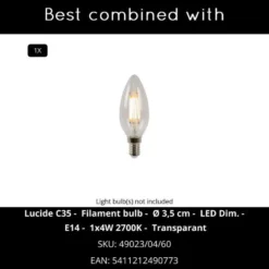 Lucide FLORES Tafellamp - Wit
