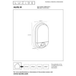 Lucide HUPS IR Wandlamp - Wit