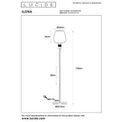 Lucide ILONA Vloerlamp - Amber