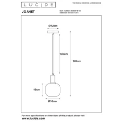 Lucide JOANET Hanglamp - Fumé