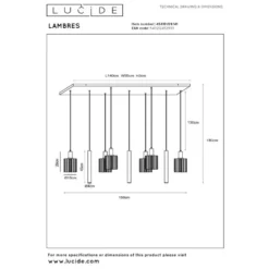 Lucide LAMBRES Hanglamp - Taupe