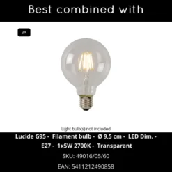 Lucide MAGIUS Hanglamp - Naturel