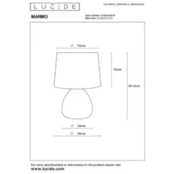 Lucide MARMO Tafellamp - Zwart