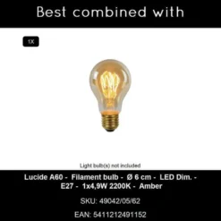 Lucide MENNO Vloerlamp - Zwart