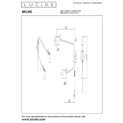 Lucide MILNE Wandlamp - Zwart