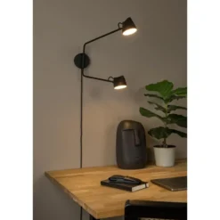 Lucide MILNE Wandlamp - Zwart
