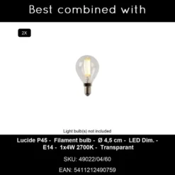 Lucide OVALIS Wandlamp - Mat Goud / Messing