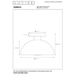 Lucide SIEMON Plafonnière - Okergeel