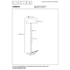 Lucide SIEMON Vloerlamp - Okergeel