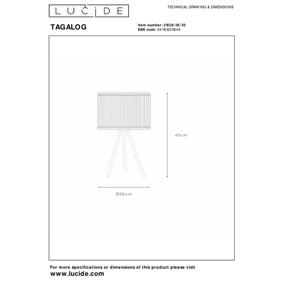 Lucide TAGALOG Tafellamp - Zwart