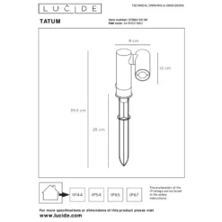 Lucide TATUM Tuinspot - Antraciet