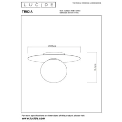 Lucide TRICIA Plafonnière - Mat Goud / Messing
