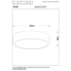 Lucide UNAR Plafonnière - Mat Goud / Messing