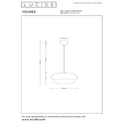 Lucide YOUNES Hanglamp - Taupe