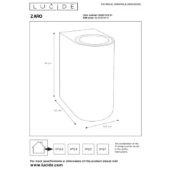 Lucide ZARO Wandspot - Wit