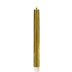 Lumineo LED dinerkaarsen - 2x st - goud - 24,5 cm - glimmend