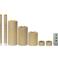 Lumineo LED kaarsen set - 3x st - lichtroze - afstandsbediening