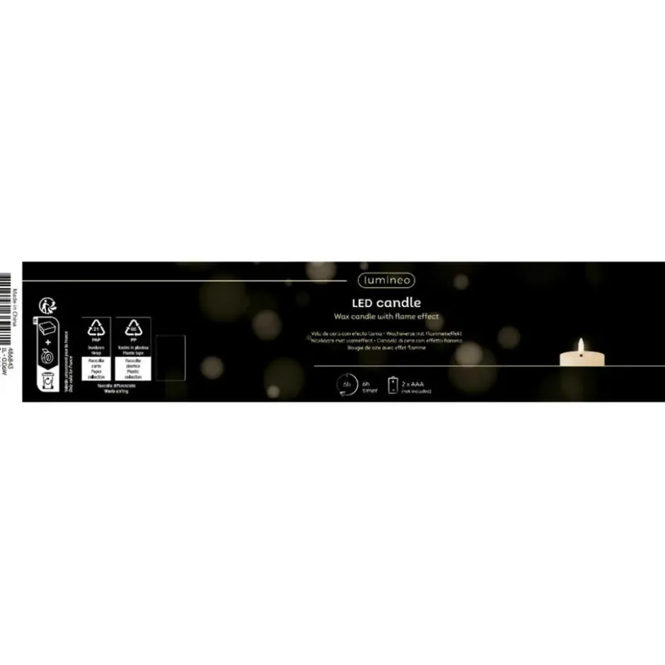 Lumineo LED kaars/stompkaars - lichtroze - D7,5 x H17,3 cm